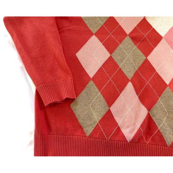Izod Crewneck Sweater | Salmon Argyle - Picture 6 of 12